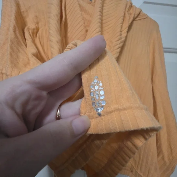 Free People Blissed Out Ribbed Henley Oversized Size XS - Picture 8 of 11